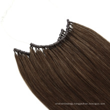 Wholesale 20 Inch Color #4 No Tip Hair with Micro Ring Human Hair Virgin Hair Remy Hair Extension Raw Hair